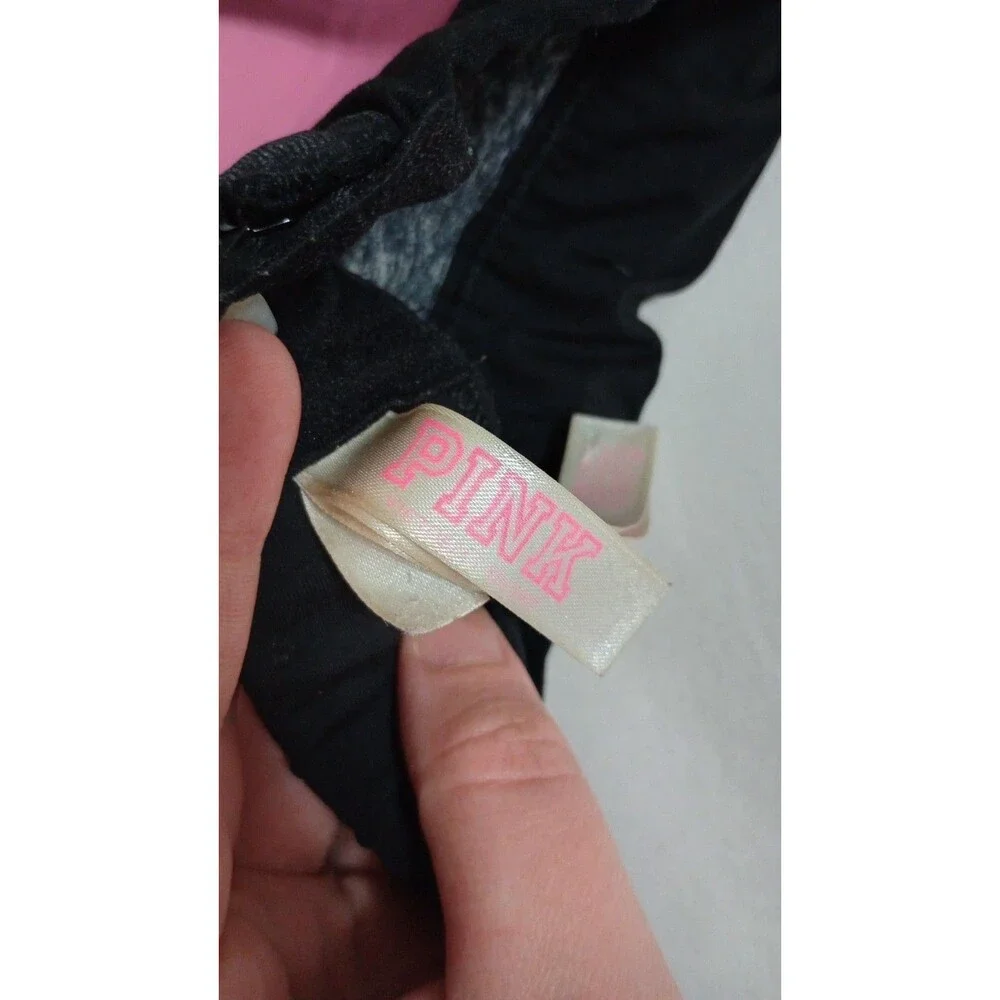 Pink XS Ultimate Push Up Bra Pull Over Hook Eye Workout Grey & Black Preppy